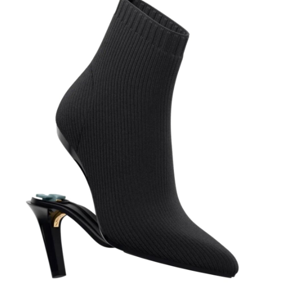 Pashion Footwear-The Bootie Coal Black Knit w/ 4" Stiletto & 1.5" Flat Heel Kits
